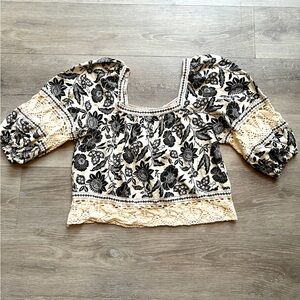 Christian Siriano Floral Print Crop Top Size Small